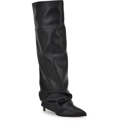 Nine West Wnrandee3 Womens Covered Heel Manmade Over-the-knee Boots In Black