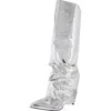 Shop Nine West Wnrandee3 Womens Covered Heel Manmade Over-the-knee Boots In Silver