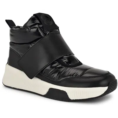 Nine West Wntumble3 Womens Logo Manmade High-top Sneakers In Black