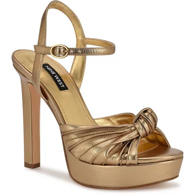 Nine West Wnwinne3 Womens Block Heel Man Made Ankle Strap In Bronze
