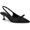 Nine West Wnwunder2 Womens Embellished Manmade Slingback Heels In Black