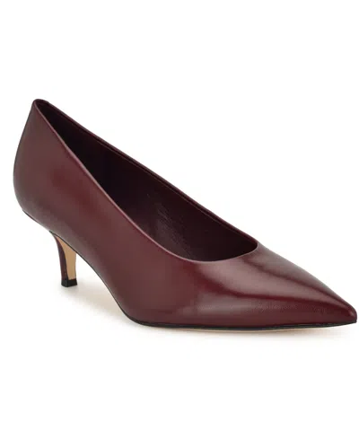 Nine West Women's Adalys Pointy Toe Kitten Heel Pumps In Red