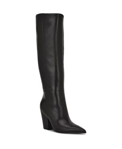 Nine West Women's Adera Tall Pointy Toe Dress Boots In Black