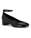 Nine West Women's Amaize Block Heel Ankle Strap Dress Pumps In Dark Red Patent