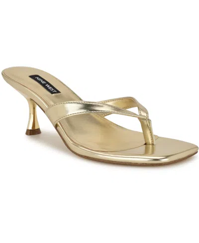 Nine West Women's Andela Slip-on Dress Sandals In Gold