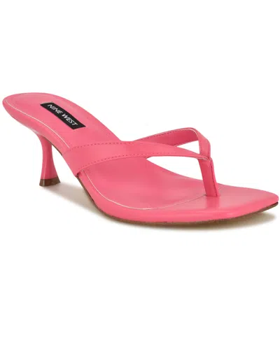 Nine West Women's Andela Slip-on Dress Sandals In Neon Pink