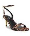 Nine West Women's Anny Ankle Strap Stiletto Sandals In Leopard Satin