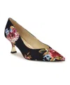 Nine West Ariella Pointed Toe Pump In Black Rose Print