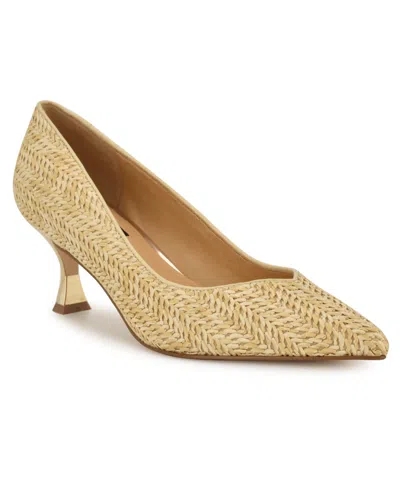Nine West Women's Ariella Pointy Toe Pumps In Light Natural Woven