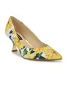 Nine West Ariella Pointed Toe Pump In Yellow Rose Floral