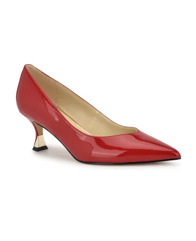Nine West Women's Ariella Pointy Toe Pumps In Red Patent