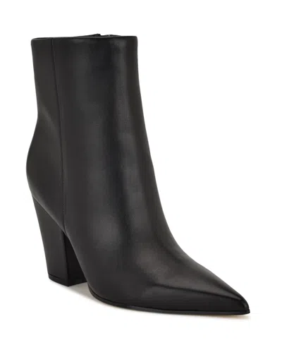 Nine West Women's Ariza Block Heel Dress Ankle Booties In Black