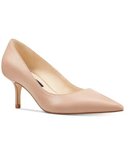 Nine West Women's Patsy Slip-on Stiletto Pointy Toe Dress Pumps In Light Natural Leather