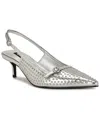 Nine West Ashlea Slingback Pointed Toe Pump In Silver