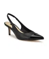 Nine West Awaie Slingback Pointed Cap Toe Pump In Black Multi