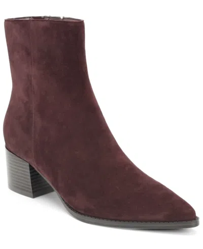 Nine West Women's Becky Pointed Toe Block Heel Booties In Burgundy