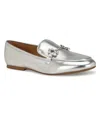Nine West Women's Bennit Slip-on Round Toe Dress Loafers In Silver