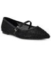 Nine West Bren Rhinestone Mary Jane Mesh Flat In Black