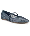 Nine West Women's Bray Pointy Toe Embellished Dress Flats In Blue Denim