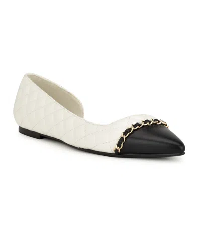 Nine West Women's Breza Slip-on Pointy Toe Dress Flats In White,black