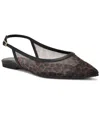 Nine West Brin Mesh Slingback Flat In Animal Print