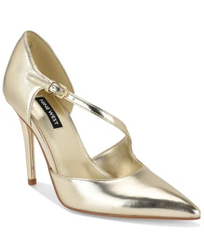 Nine West Candela Pointed Toe Pump In Gold
