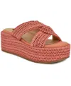 Nine West Women's Cerry Woven Platform Wedge Sandals In Orange