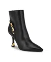 Nine West Wnchaine3 Womens Chain Manmade Ankle Boots In Black Smooth