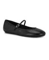 Nine West Classik Womens Adjustable Leather Mary Janes In Black Leather