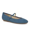 Nine West Classik Mary Jane Flat In Blue Denim