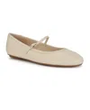 Nine West Womens Adjustable Faux Leather Mary Janes In Cream Leather