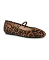 Nine West Classik Womens Adjustable Leather Mary Janes In Leopard Suede