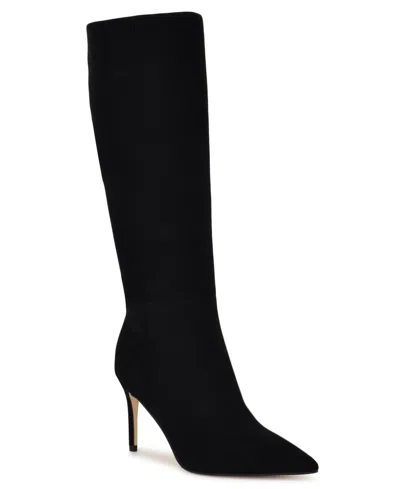 NINE WEST WOMEN'S COOK WIDE CALF TALL STILETTO DRESS BOOTS
