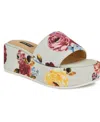 Nine West Copen Platform Sandal In Light Blue Denim Floral
