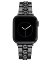 Nine West Women's Dark Gray Alloy Metal Chain Center Link Bracelet Designed For Apple Watch 42mm (series 1-3 O In Gunmetal