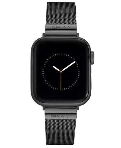 Nine West Women's Dark Gray Stainless Steel Mesh Band Designed For Apple Watch 42mm (series 10) & 38/40/41mm