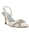 Nine West Deby Pointed Toe Slingback Pump In White