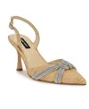 Nine West Women's Deby Embellished Slingback Stiletto Pumps In Light Natural