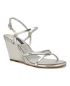 Nine West Devva Wedge Sandal In Silver