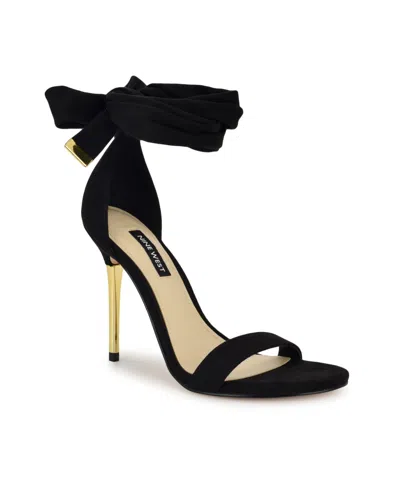 Nine West Women's Donatela Open Toe Stiletto Heel Dress Sandals In Black