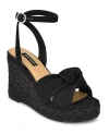 NINE WEST WOMEN'S DOTIME ALMOND TOE ANKLE STRAP WEDGE SANDALS