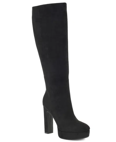 Nine West Women's Duane Block Heel Platform Dress Boots In Black