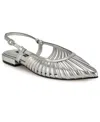 Nine West Women's Duria Pointy Toe Dress Mules In Silver