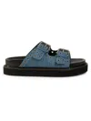 Nine West Eleny Platform Slide Sandal In Medium Blue