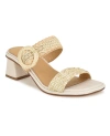 Nine West Women's Emerey Slip-on Square Toe Dress Sandals In Light Natural Multi