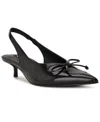 Nine West Evaa Slingback Pointed Toe Kitten Heel Pump In Black