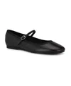 Nine West Ewind Mary Jane Flat In Black Leather