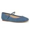 Nine West Classik Mary Jane Flat In Blue Denim