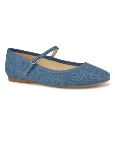 NINE WEST WOMEN'S EWIND ROUND TOE MARY JANE DRESS FLATS