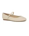 Nine West Ewind Mary Jane Flat In Cream Leather